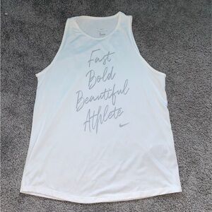 Nike White Tank Top with Gray Text